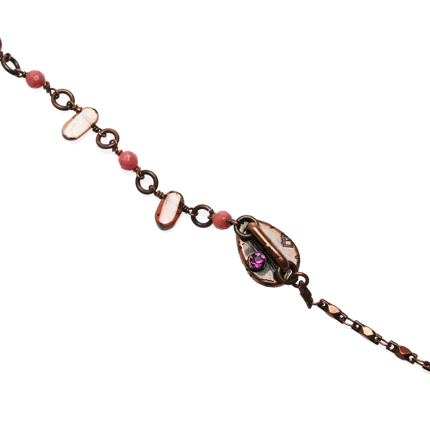 眼鏡チェーン ピンク バラの木 ガーネット TAMARUSAN