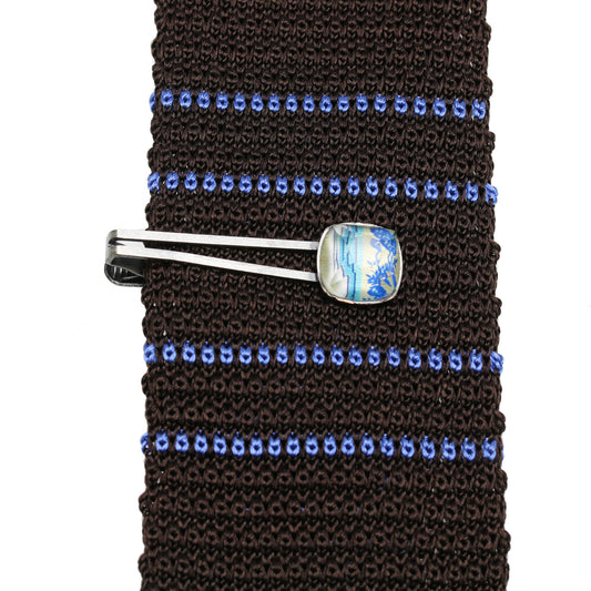 ネクタイピン バラ 青 四角 和風 ネクタイピン