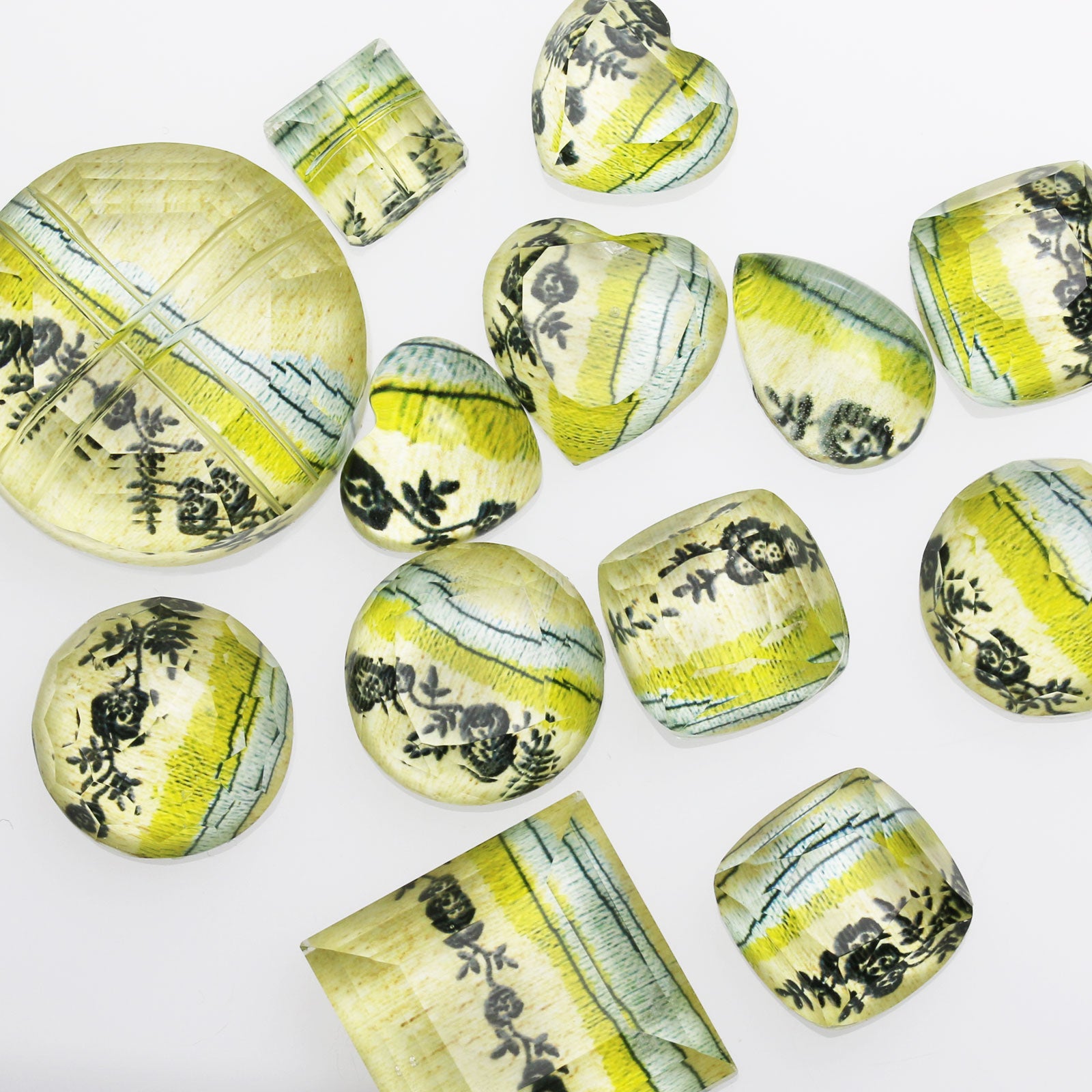 ヘアゴム 花 緑 ハンドメイド 樹脂 TAMARUSAN