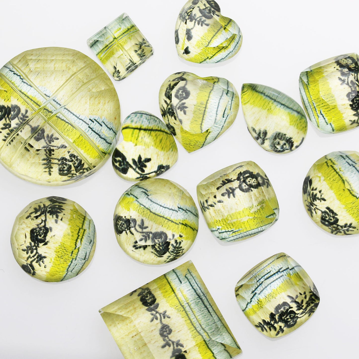 眼鏡チェーン 薔薇 マザーオブパール ターコイズ 黄緑 TAMARUSAN