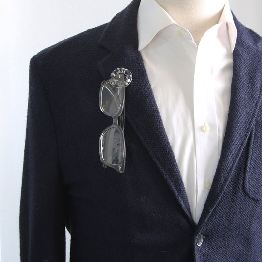 眼鏡ホルダーブローチ 紺 ドーナツ型 TAMARUSAN