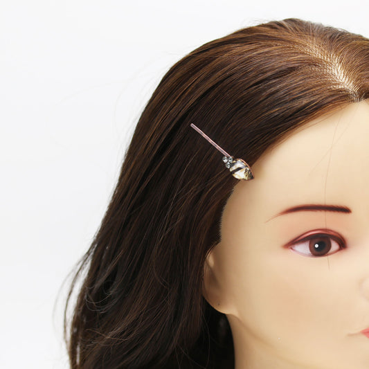 ヘアピン シック 茶色 ラインストーン TAMARUSAN