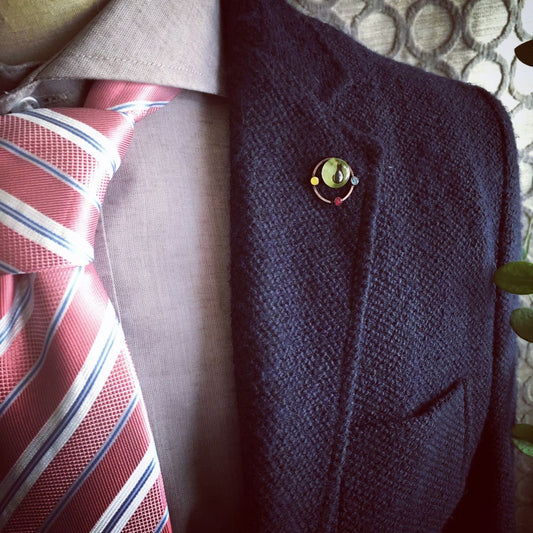 黒猫 ピンブローチ ラペルピン グリーン TAMARUSAN