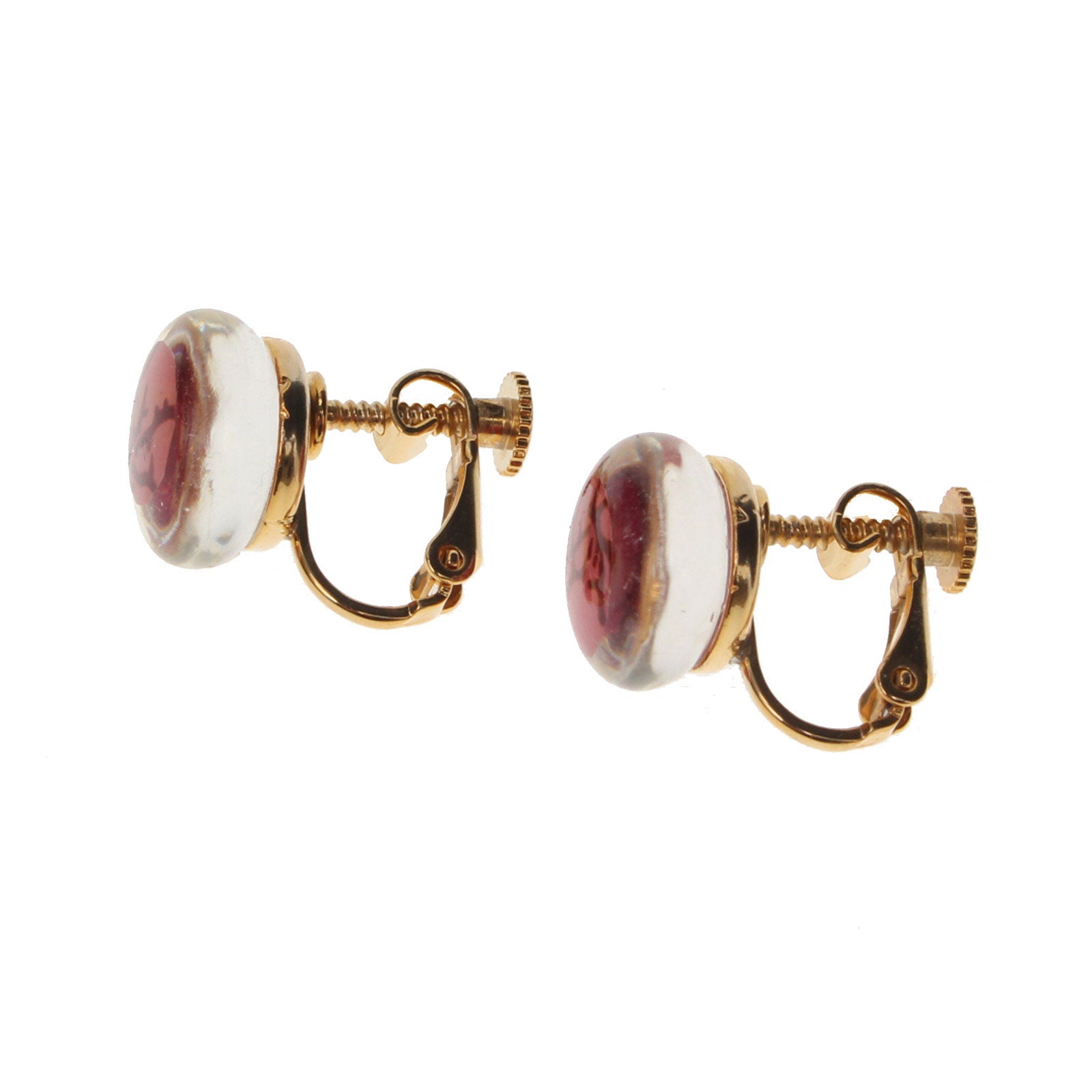 イヤリング 血赤珊瑚 樹脂 ピンク TAMARUSAN