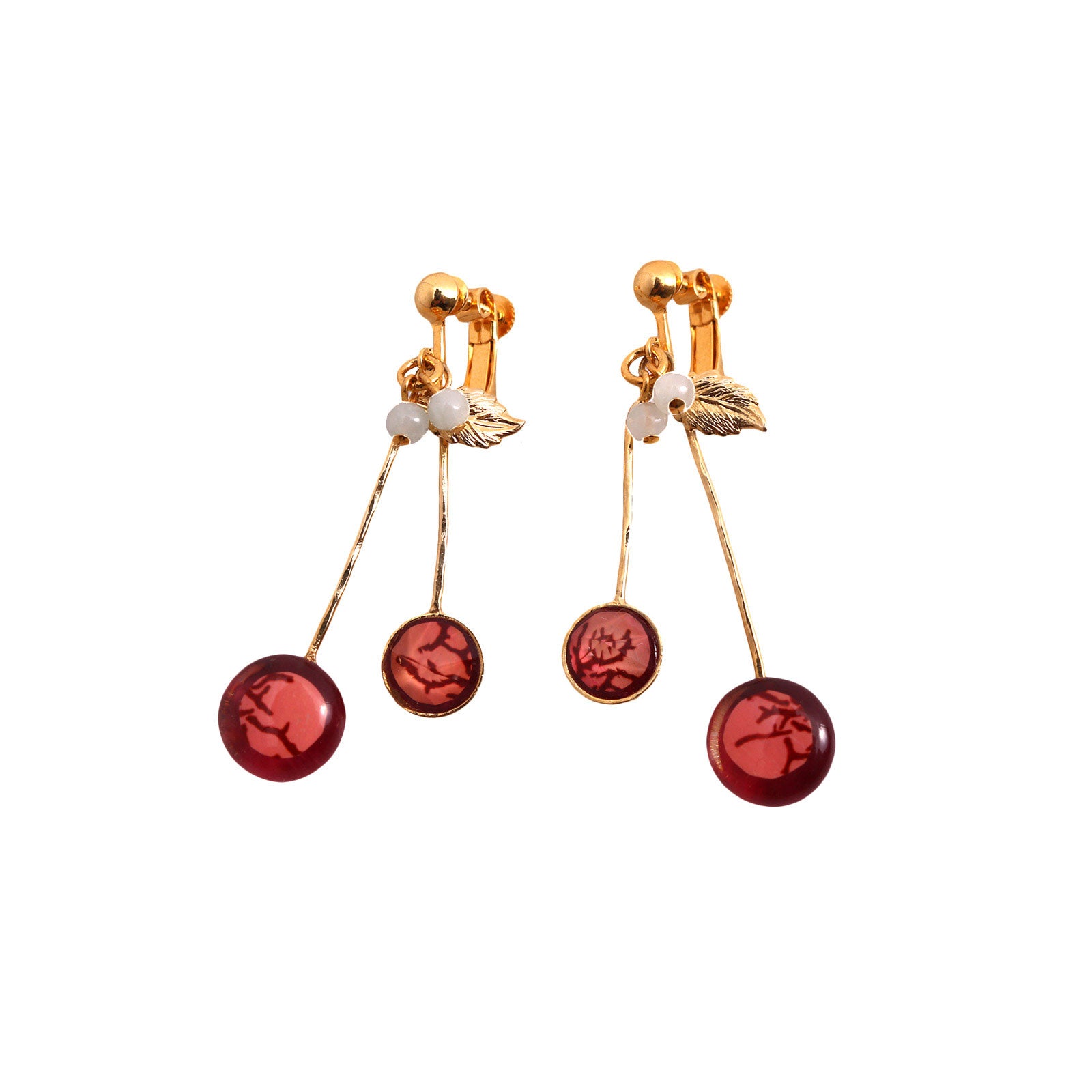 イヤリング ピンク さくらんぼ ゴールド TAMARUSAN