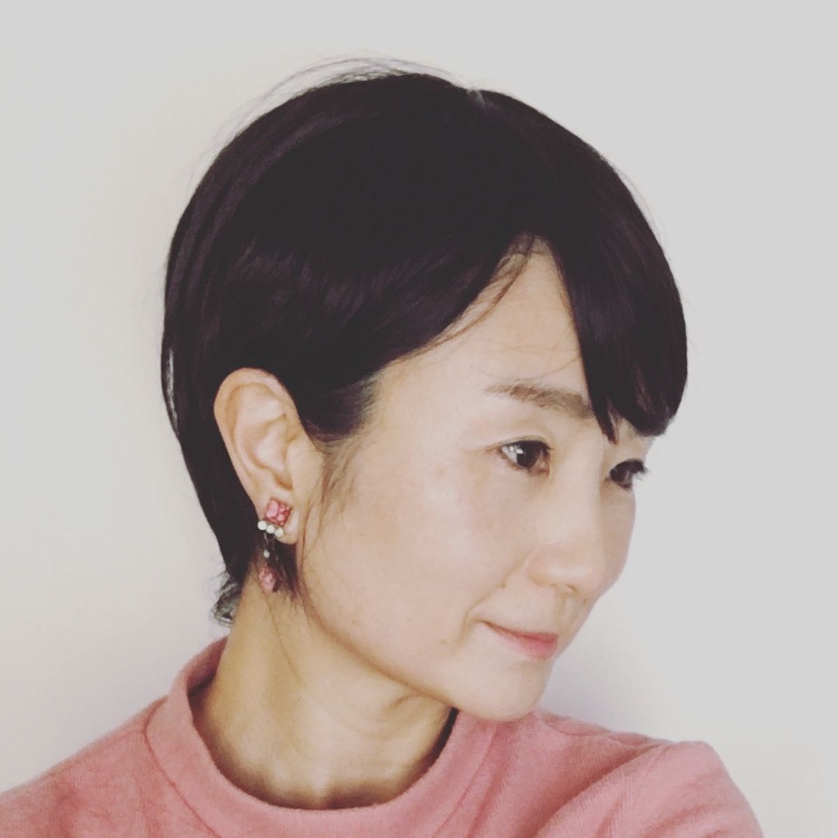 ピンク おしゃれ イヤリング 血赤珊瑚 四角 TAMARUSAN