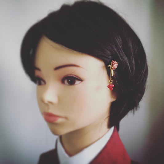 ヘアピン ピンク ハート 珊瑚 ゴールド 24金 TAMARUSAN