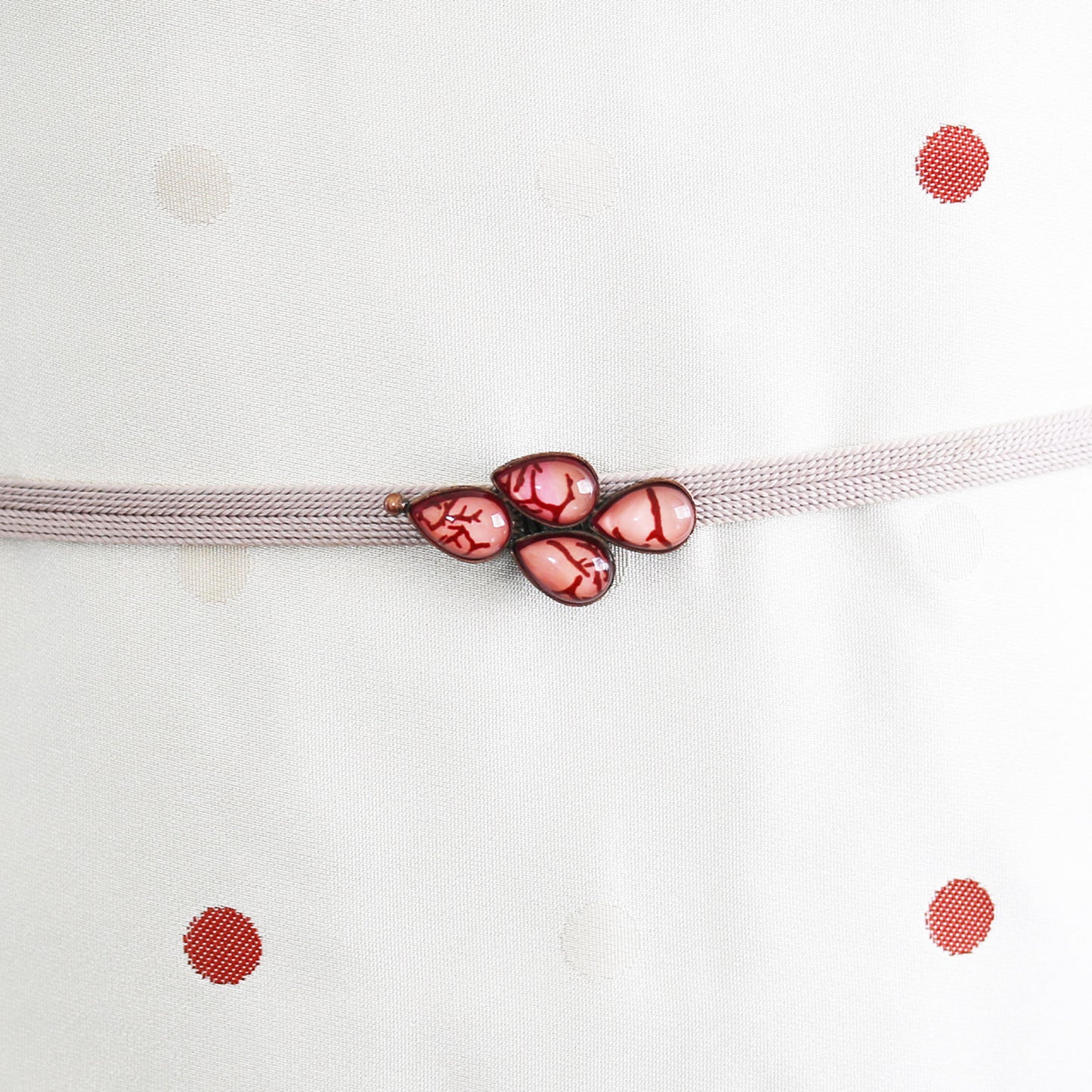 帯留め 珊瑚 ピンク アンティーク風 TAMARUSAN