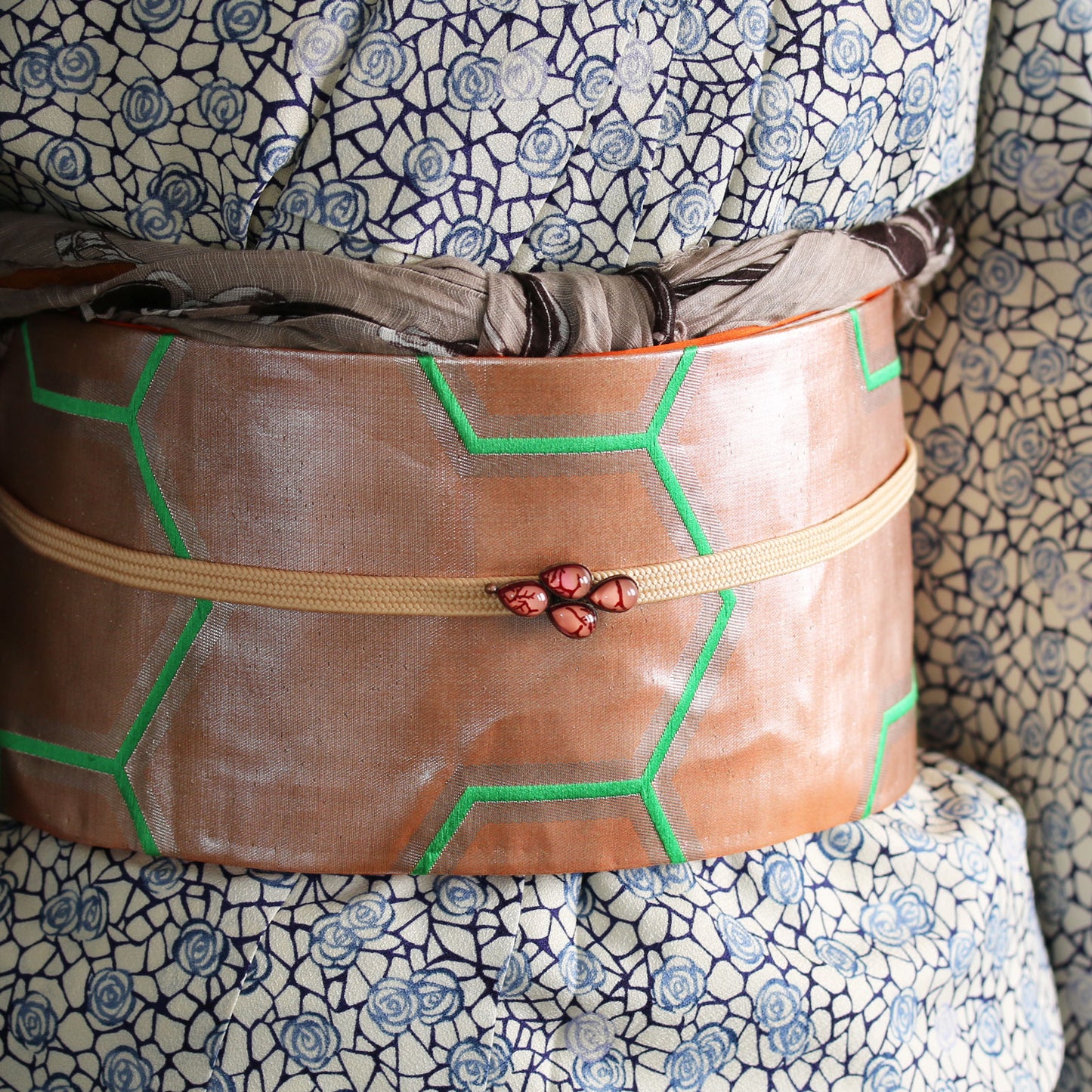 帯留め 珊瑚 ピンク アンティーク風 TAMARUSAN