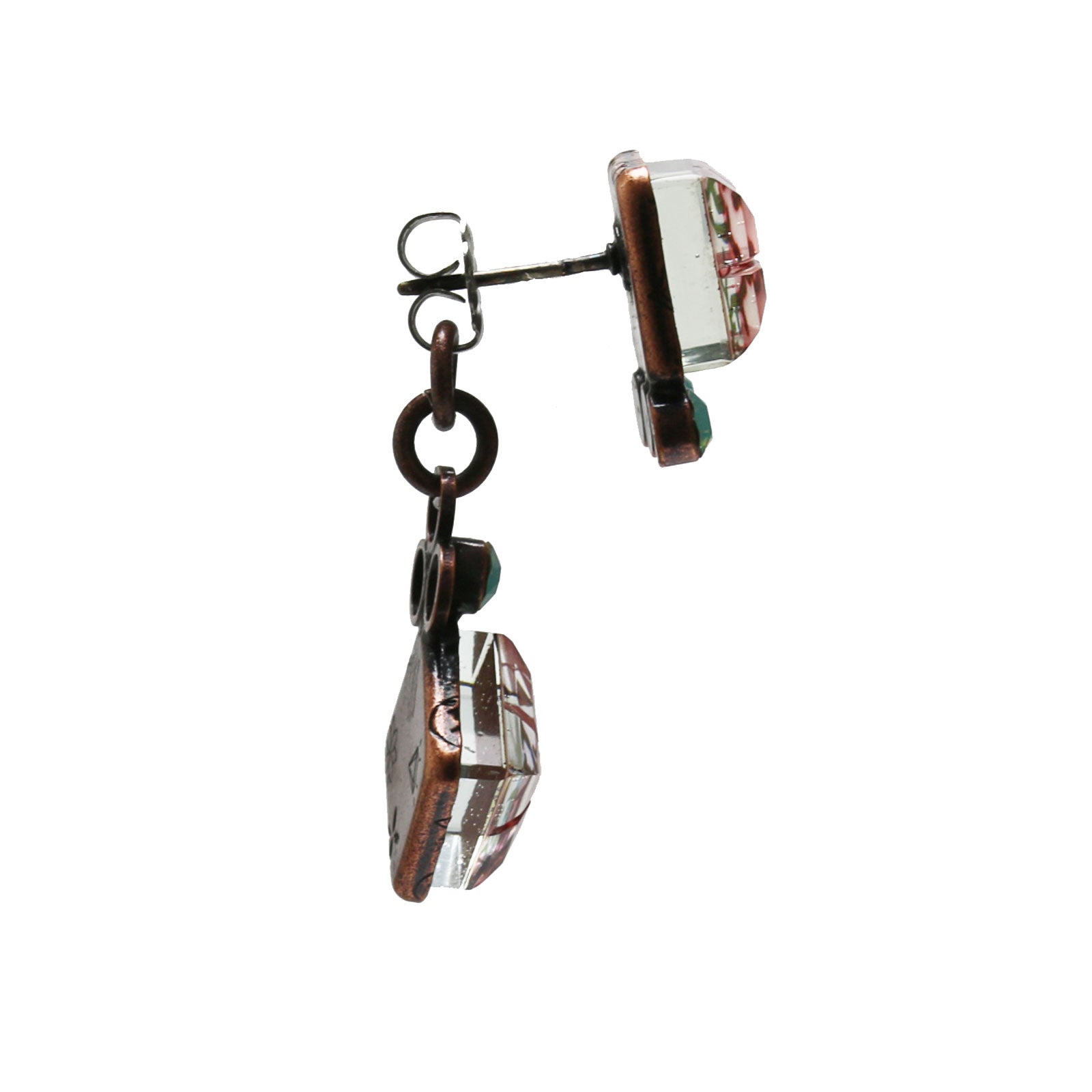 ピアス ピンク 軽量 樹脂 ラインストーン 血赤珊瑚 TAMARUSAN