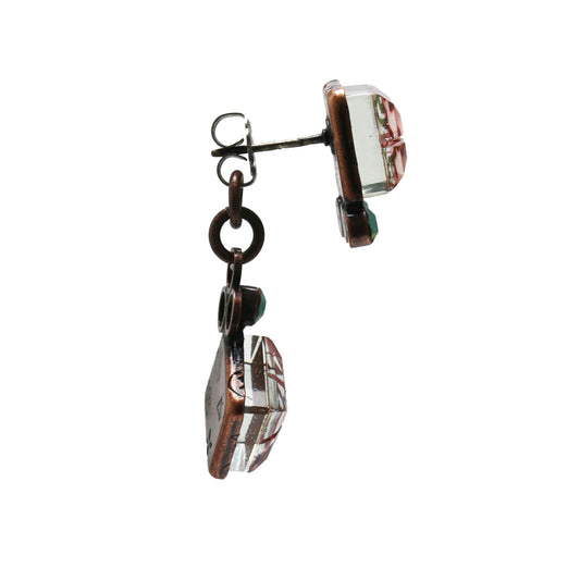 ピアス ピンク 軽量 樹脂 ラインストーン 血赤珊瑚 TAMARUSAN