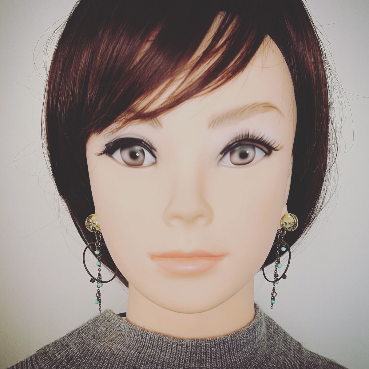 フープイヤリング ターコイズ グリーン おしゃれ TAMARUSAN