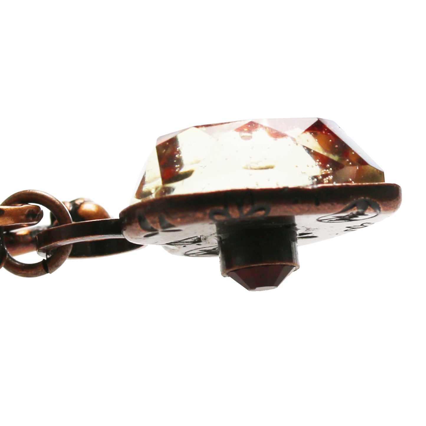 眼鏡ホルダー 革紐 ハート オレンジ 赤 TAMARUSAN