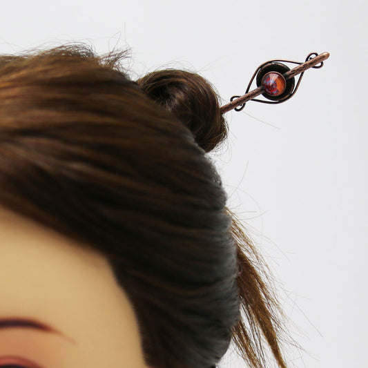 かんざし オレンジ アンティーク風 TAMARUSAN