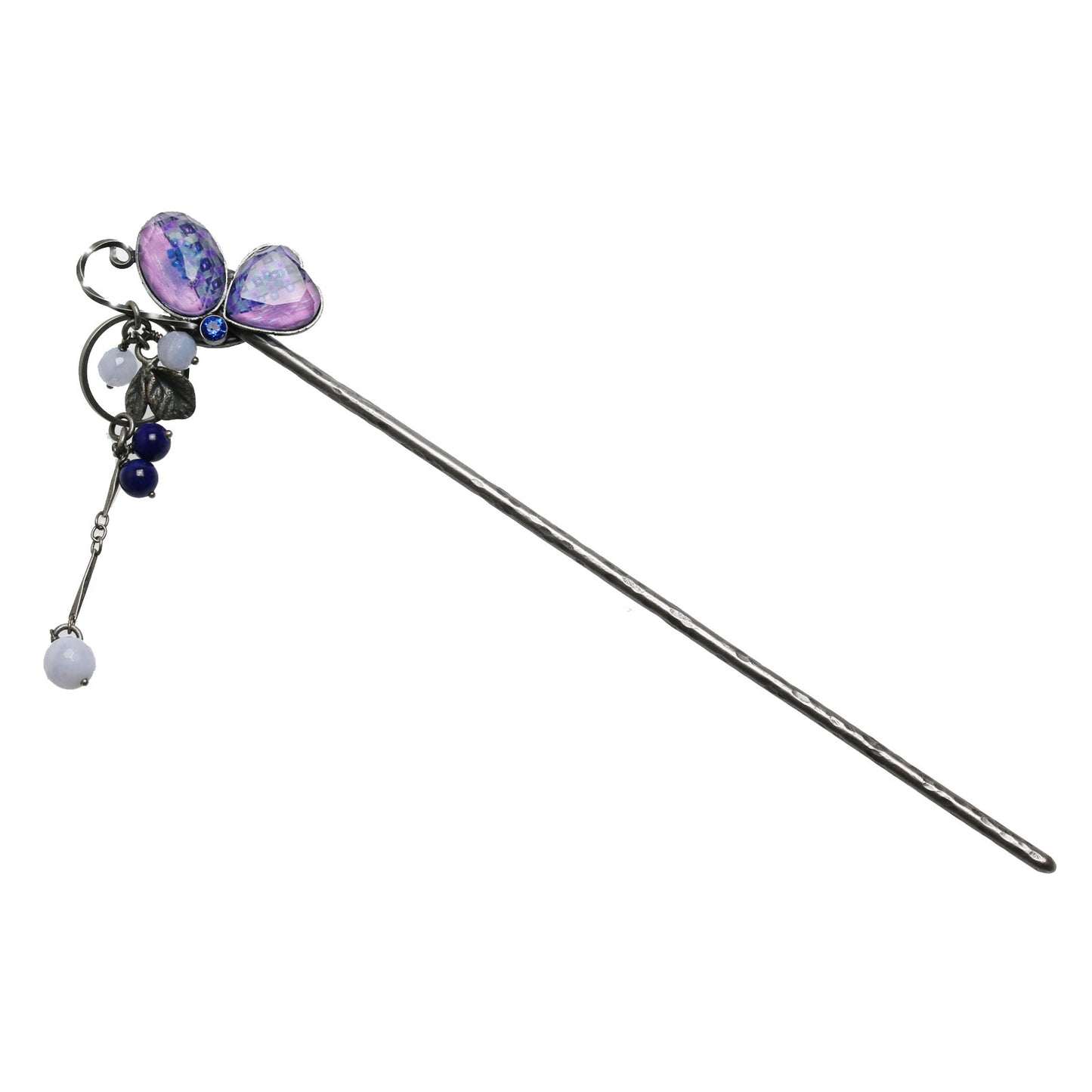 蝶 かんざし パープル ラピスラズリ TAMARUSAN
