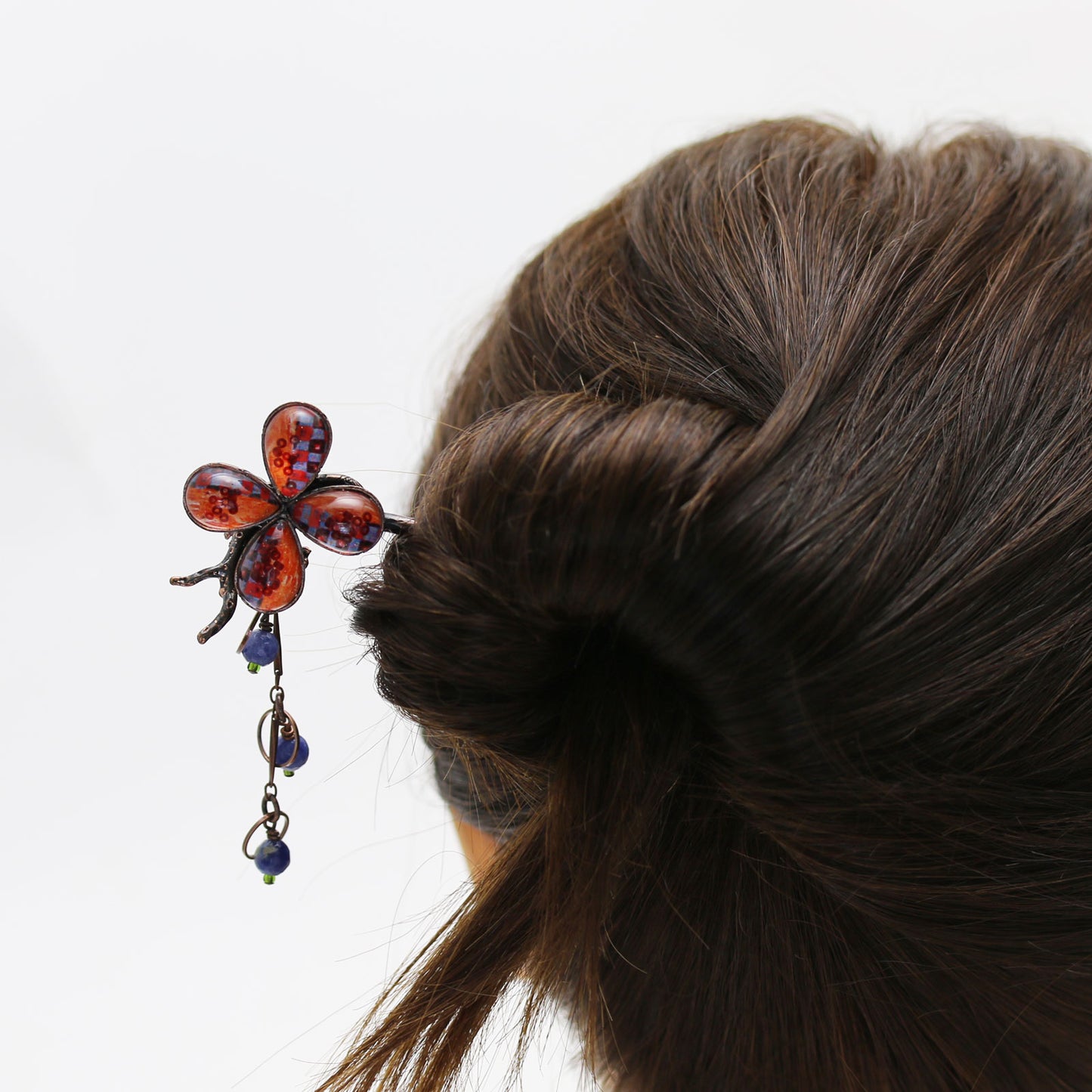 花 かんざし オレンジ 一本挿し TAMARUSAN