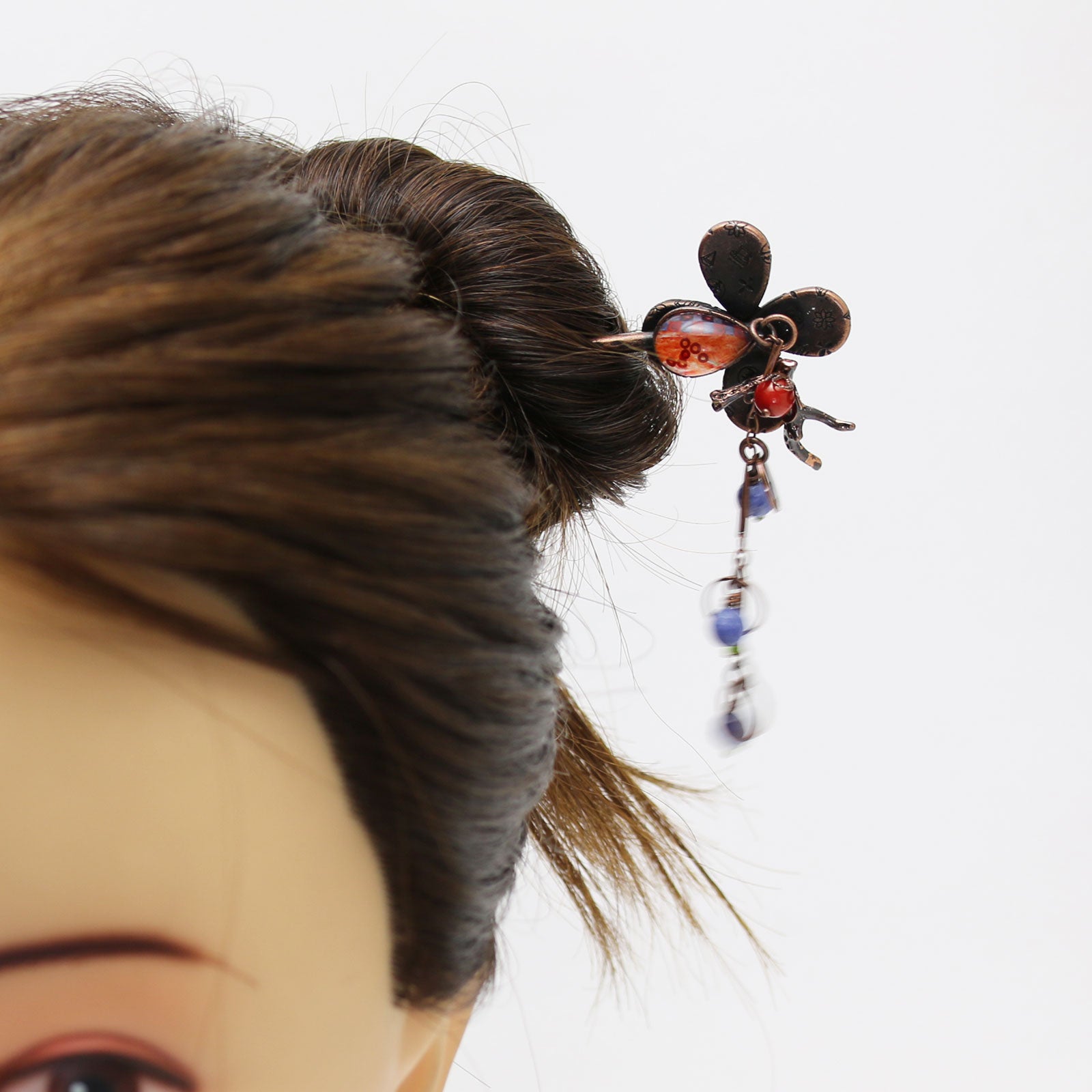 花 かんざし オレンジ 一本挿し TAMARUSAN