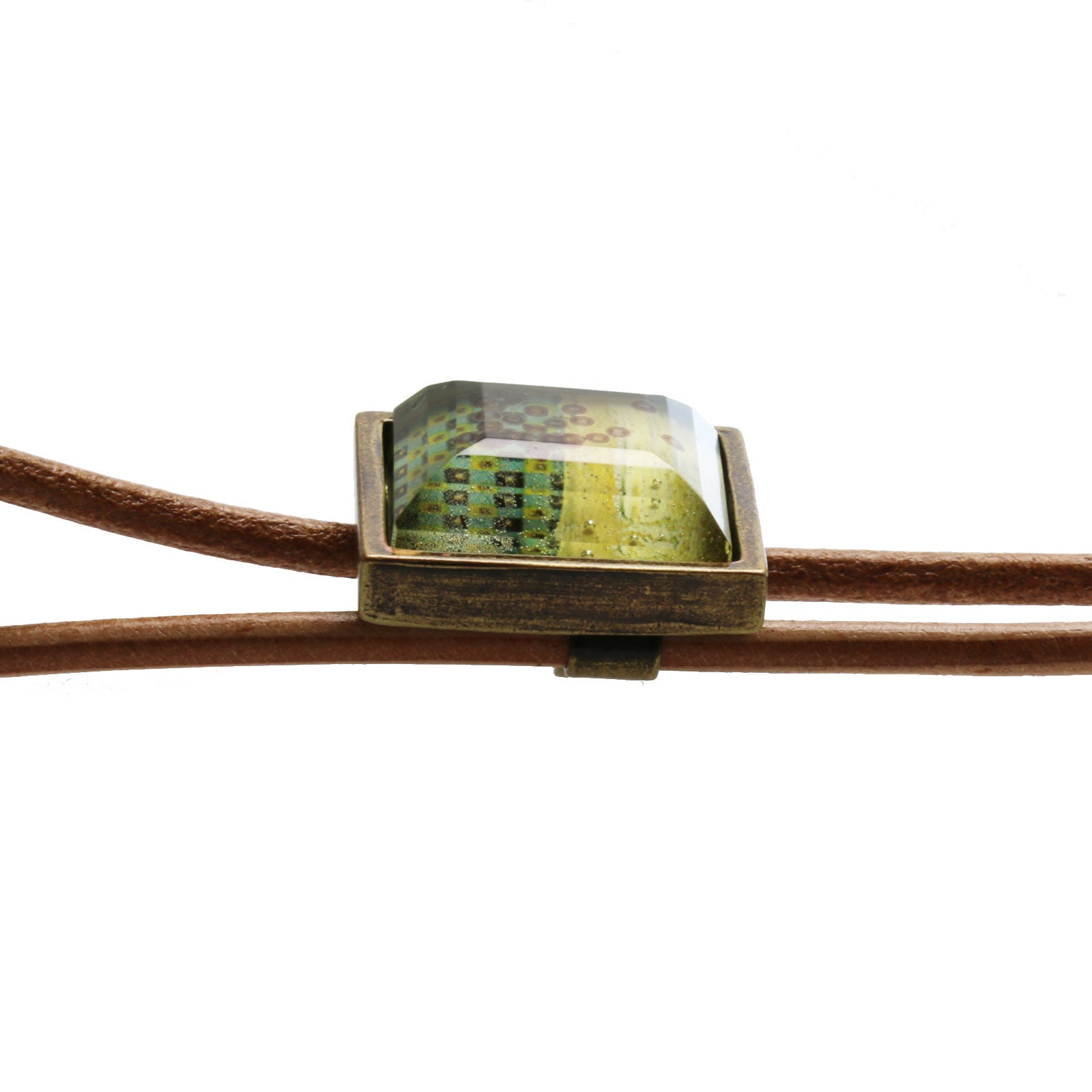 革紐ループタイ グリーン カジュアル 男女兼用 TAMARUSAN