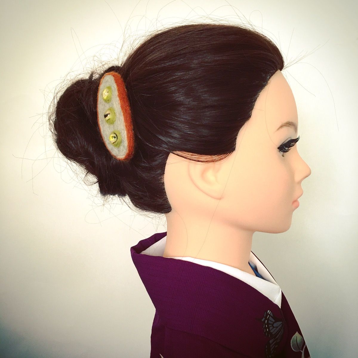 バレッタ グレー フェルト 着物 TAMARUSAN