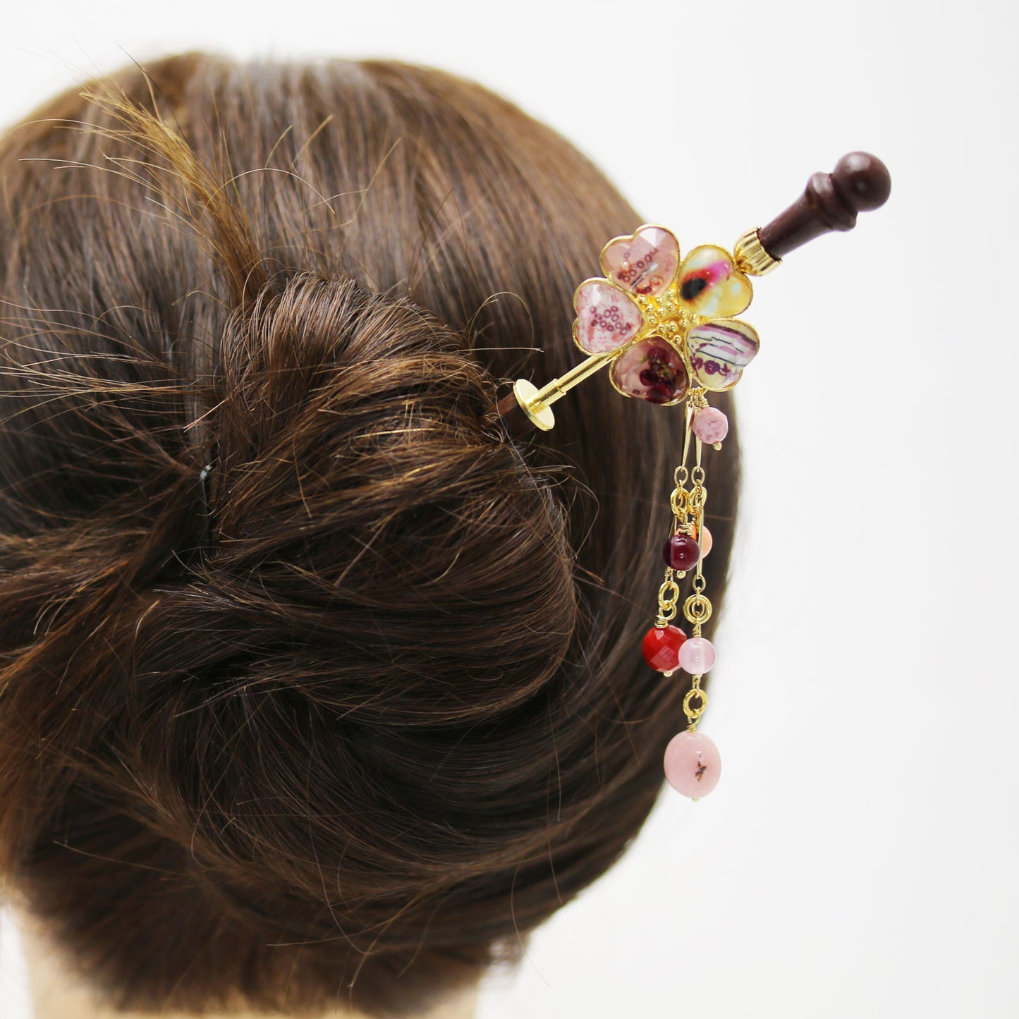 着せ替えかんざし 花 ピンクコモンオパール ピンク TAMARUSAN