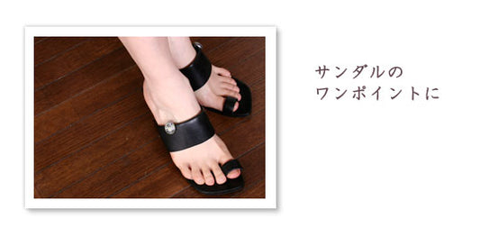 シューズクリップ グレー 靴飾り ブローチ シューズクリップ