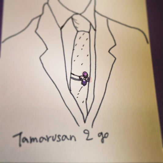 ネクタイピン 花 黒 ショール留め TAMARUSAN