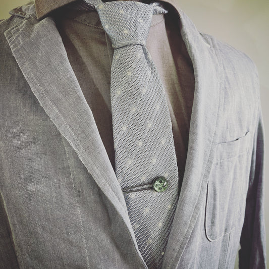 ネクタイピン ミント グリーン 丸 TAMARUSAN