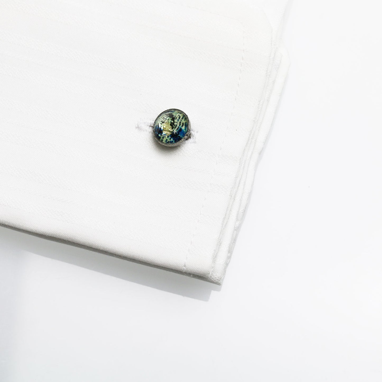 カフスボタン 恐竜 紺 純銀箔 TAMARUSAN