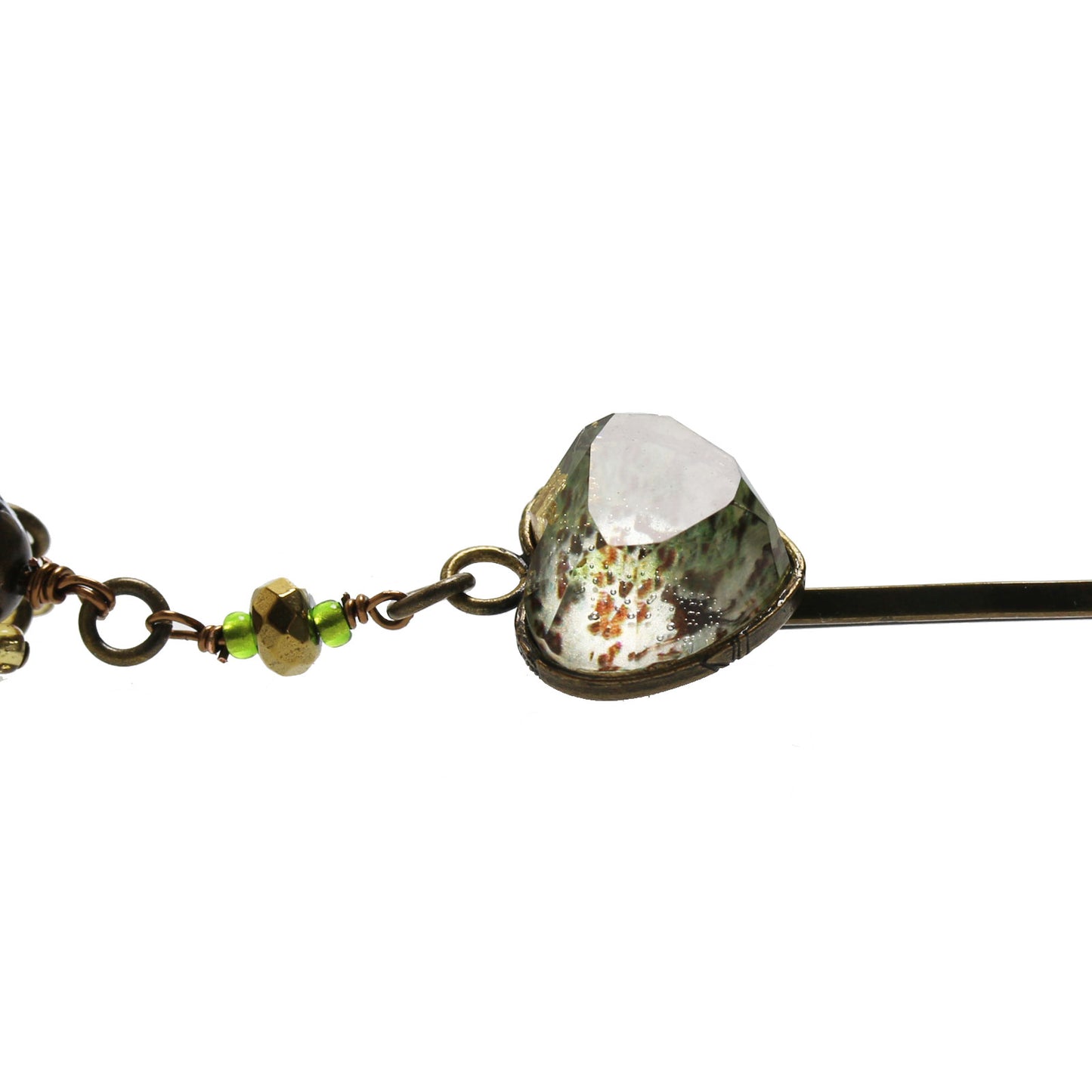 ヘアピン 恐竜 緑 ハート アメジスト TAMARUSAN