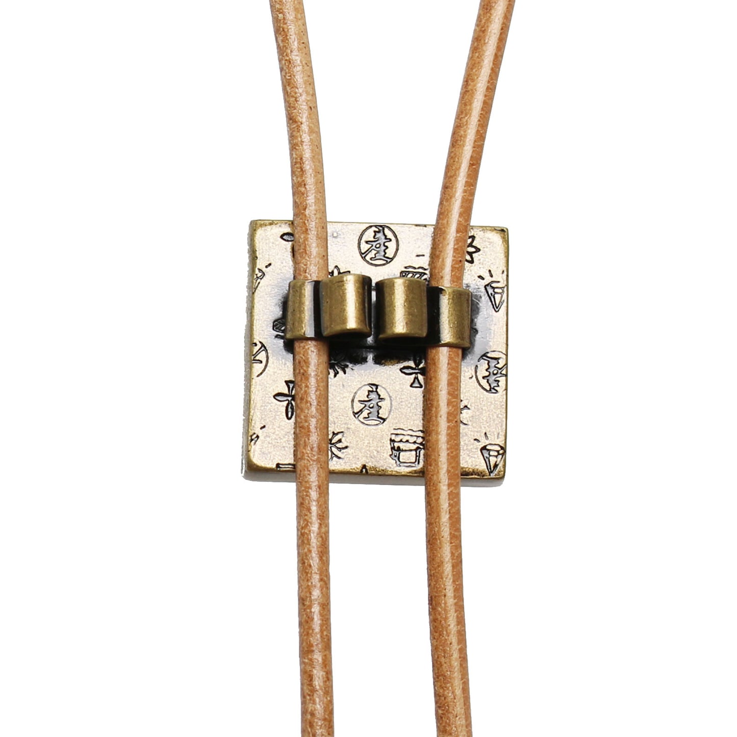 革紐ループタイ 恐竜 緑 ロングネックレス TAMARUSAN