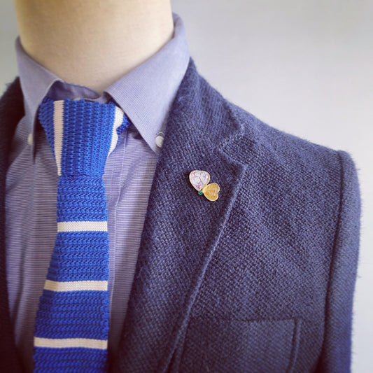 ピンブローチ 眼鏡ホルダー 花 金 紫陽花 TAMARUSAN