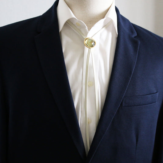 革紐ループタイ 氷雨 白革 グリーン TAMARUSAN