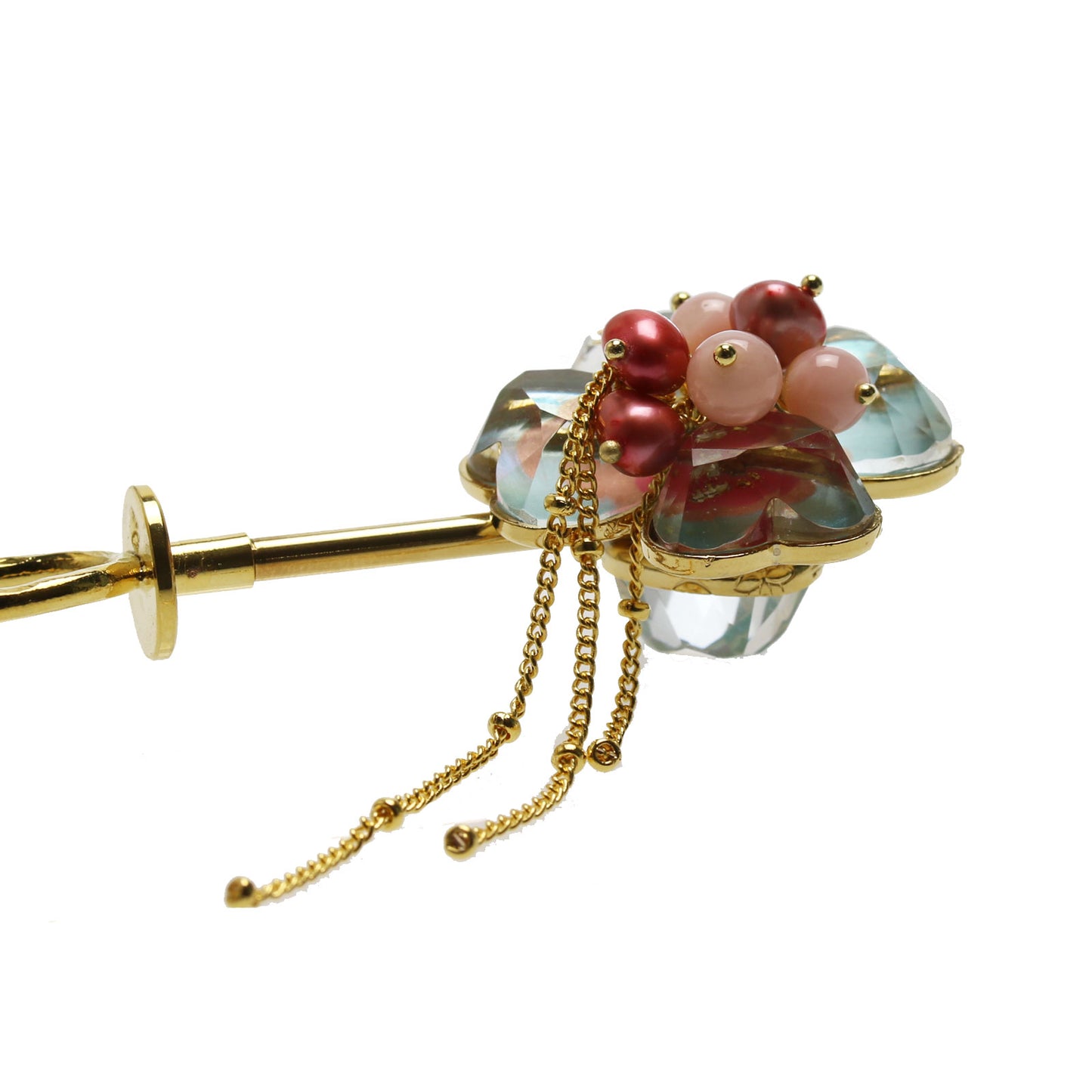 着せ替えかんざし 花 ピンク 水色 金 TAMARUSAN