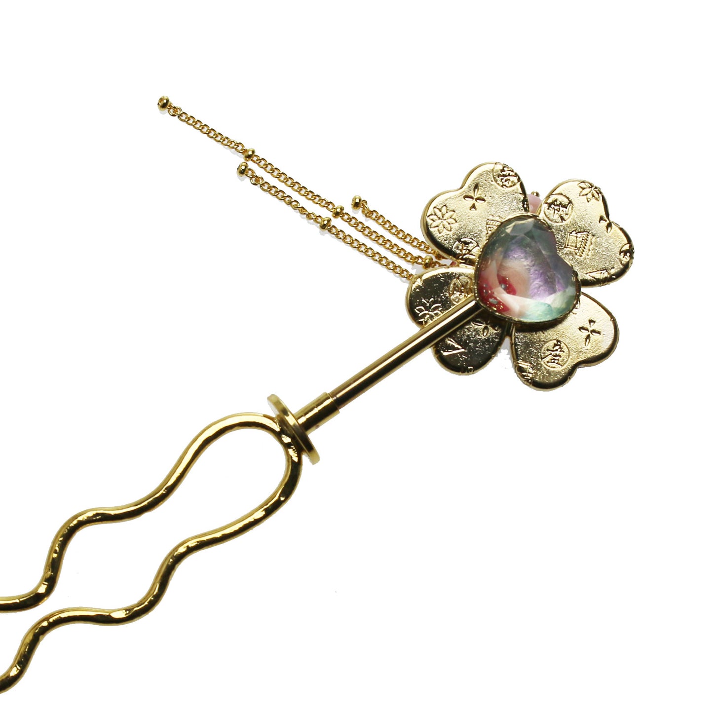 着せ替えかんざし 花 ピンク 水色 金 TAMARUSAN