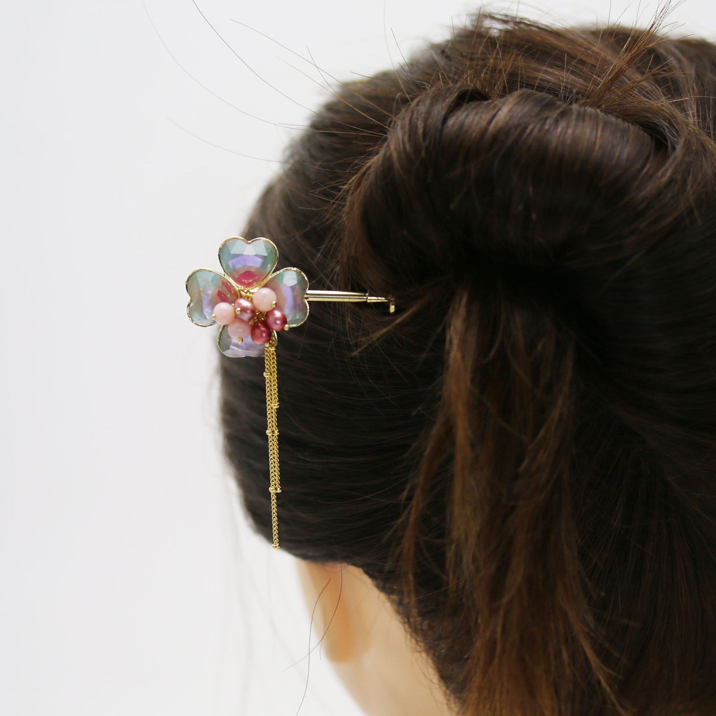 着せ替えかんざし 花 ピンク 水色 金 TAMARUSAN