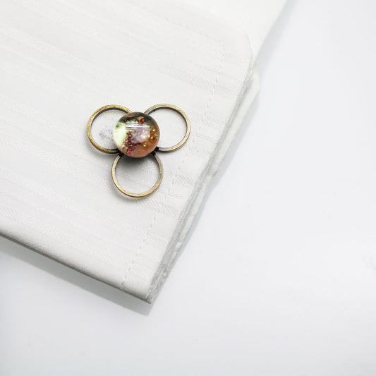 カフリンクス ピンク 花 樹脂 TAMARUSAN