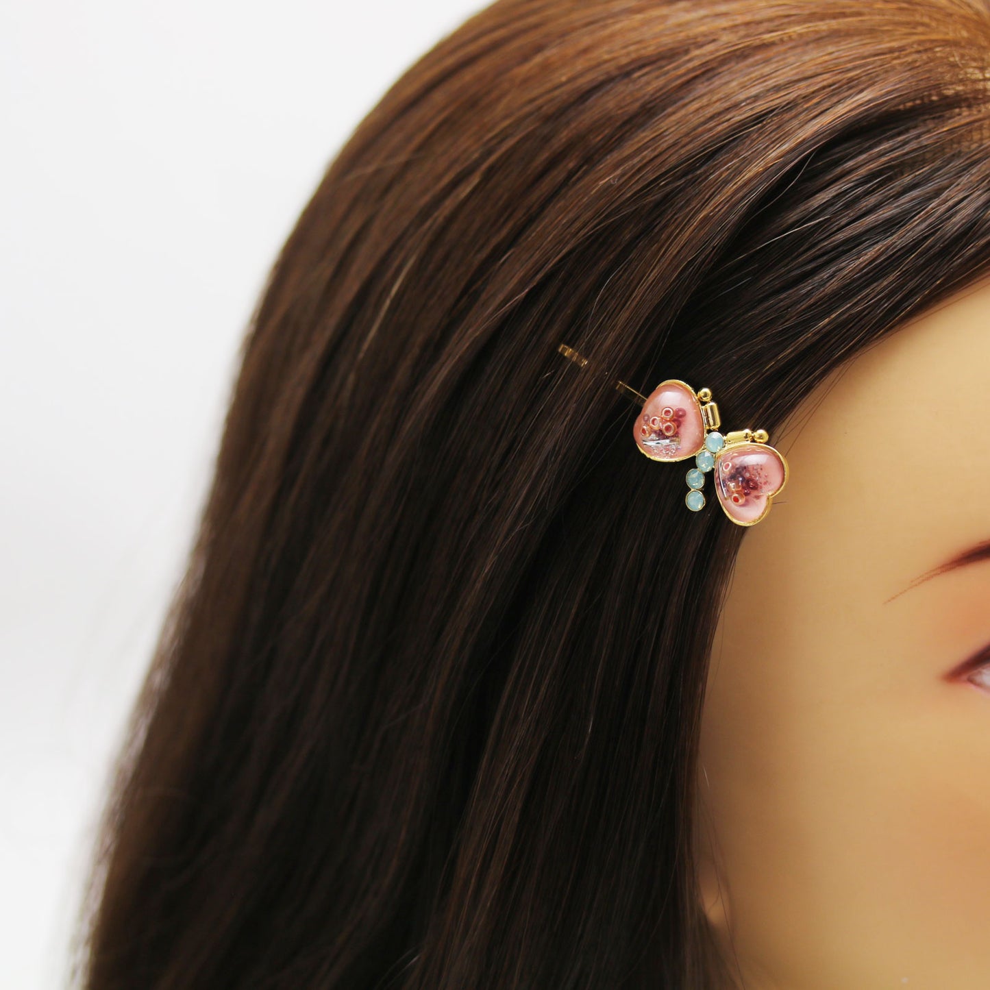蝶 ヘアピン ピンク 金 高級 大人 TAMARUSAN