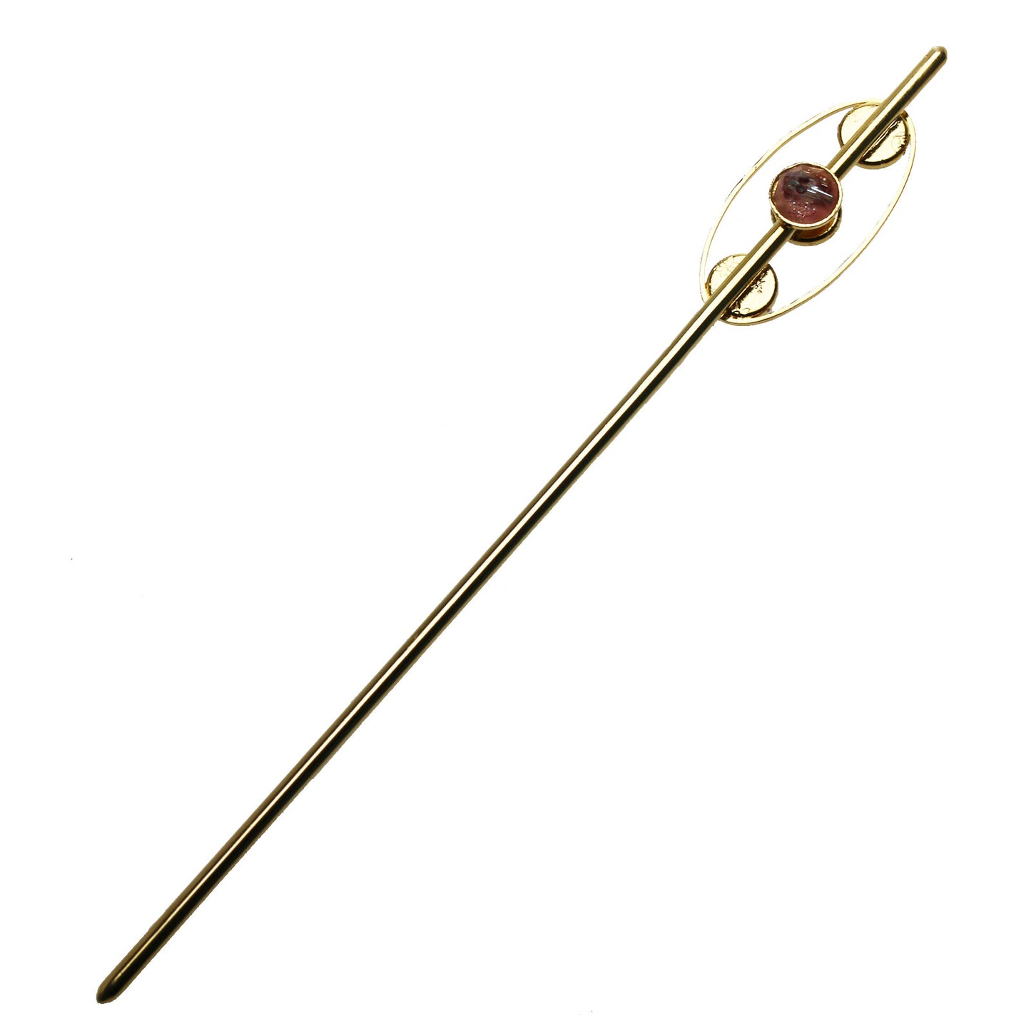 かんざし ピンク 24k 金属製 TAMARUSAN