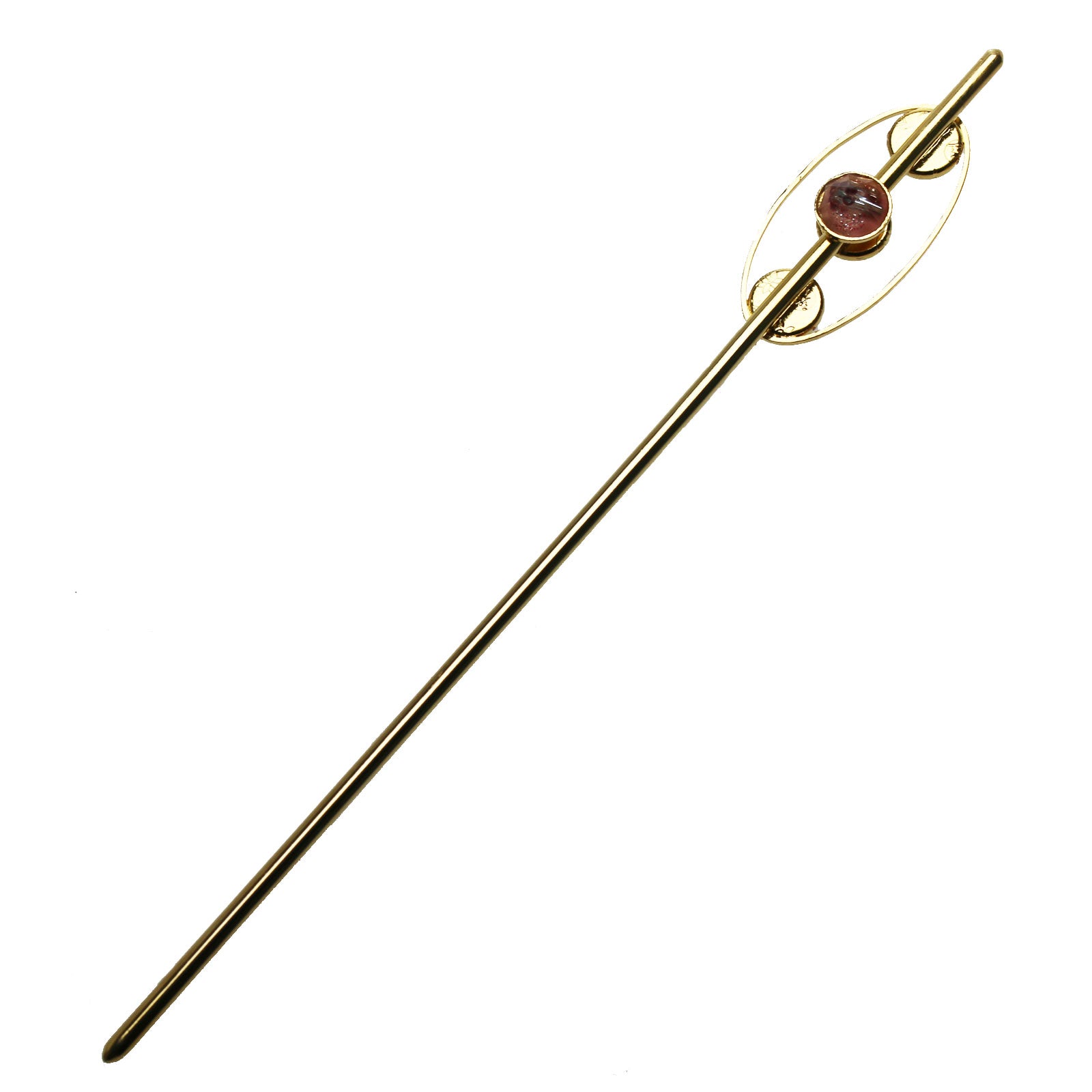 かんざし ピンク 24k 金属製 TAMARUSAN