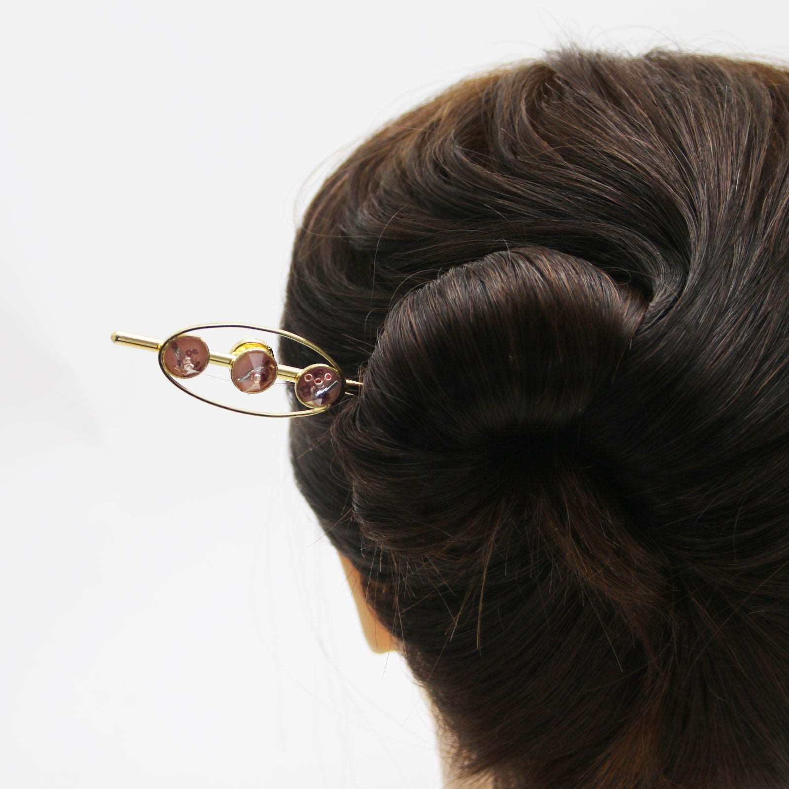 かんざし ピンク 24k 金属製 TAMARUSAN