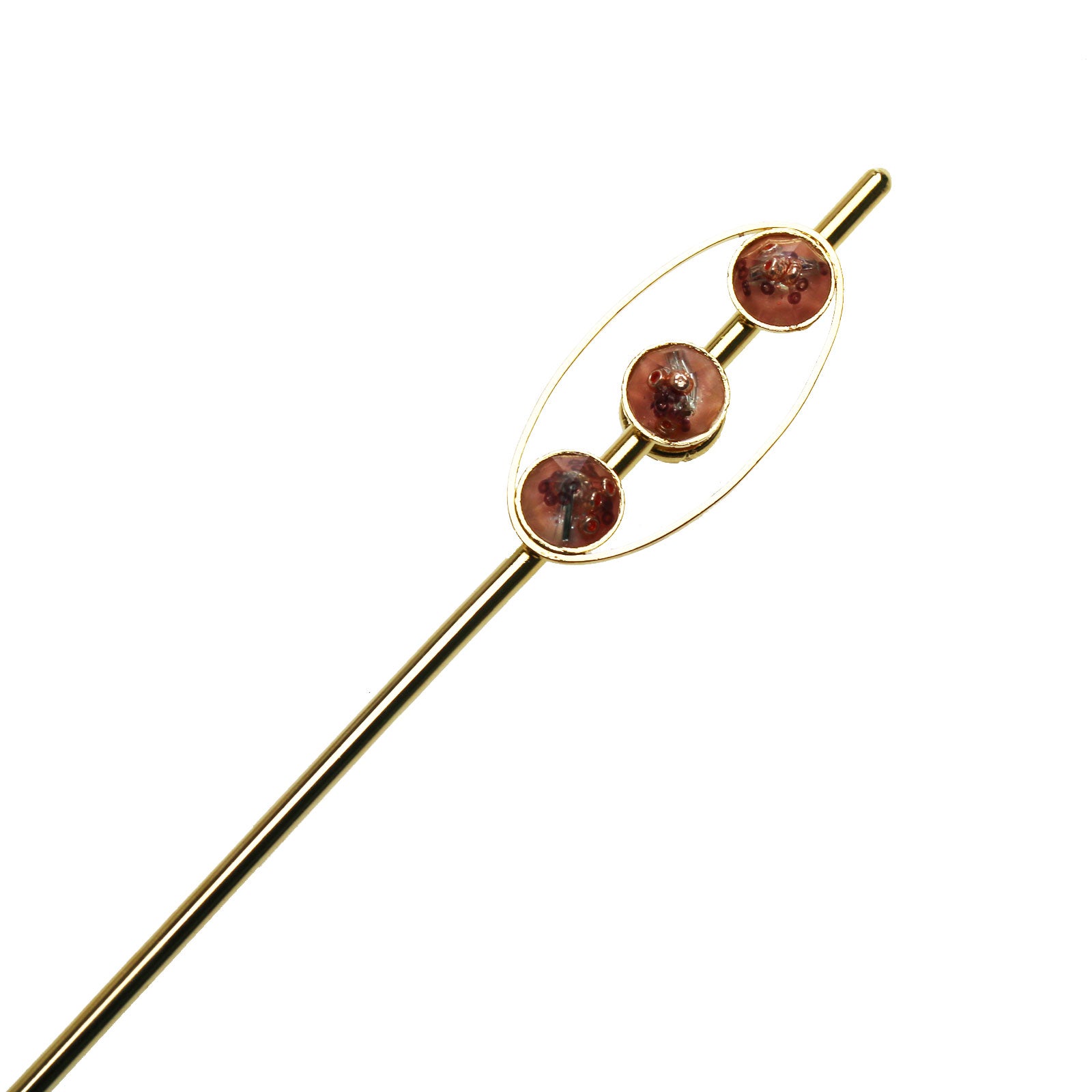 かんざし ピンク 24k 金属製 TAMARUSAN