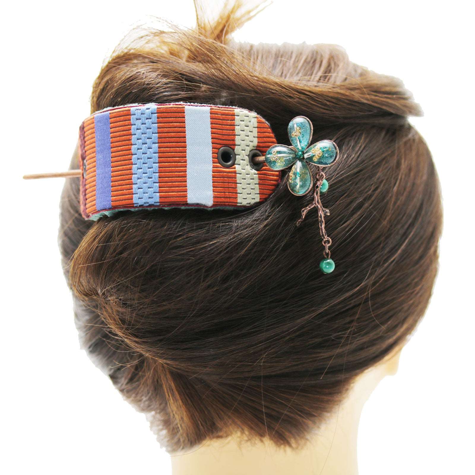 かんざしバレッタ(マジェステ)花 シルク TAMARUSAN