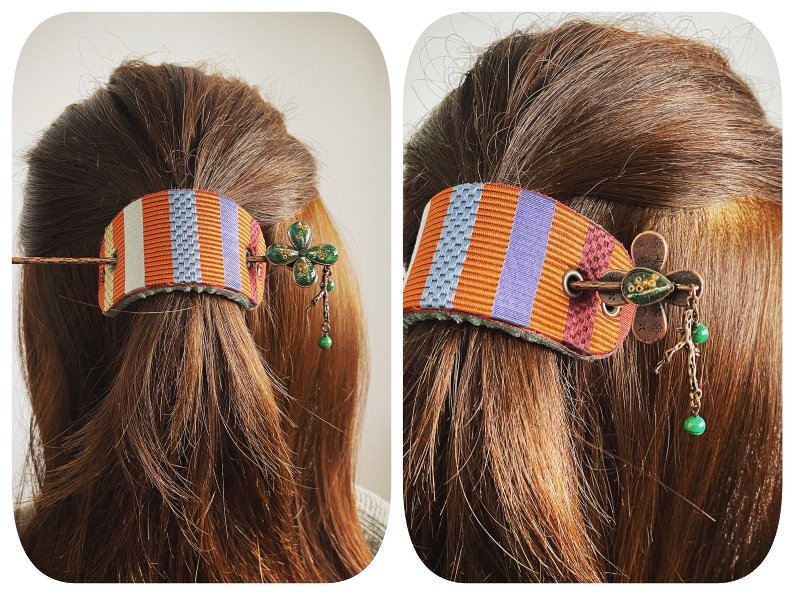 かんざしバレッタ(マジェステ)花 シルク TAMARUSAN