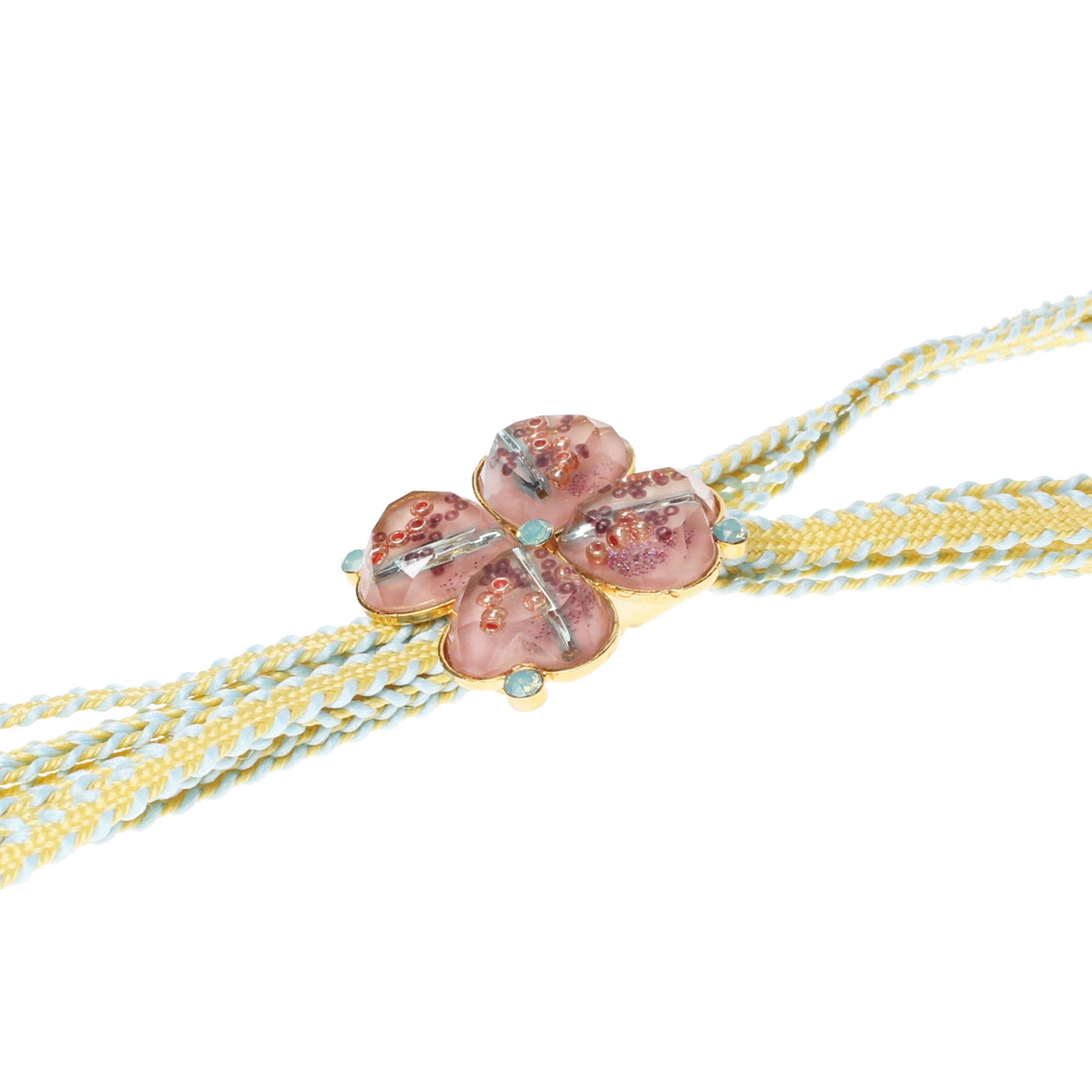 リボンループタイ 四つ葉 黄色 ピンク 24k TAMARUSAN