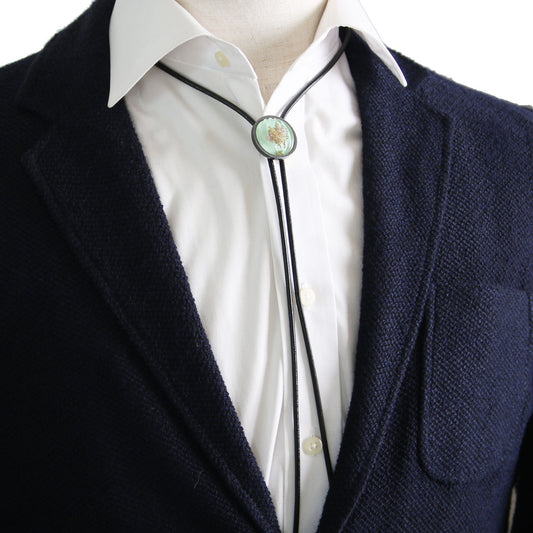 革紐ループタイ 水色 カジュアル クールビズ TAMARUSAN