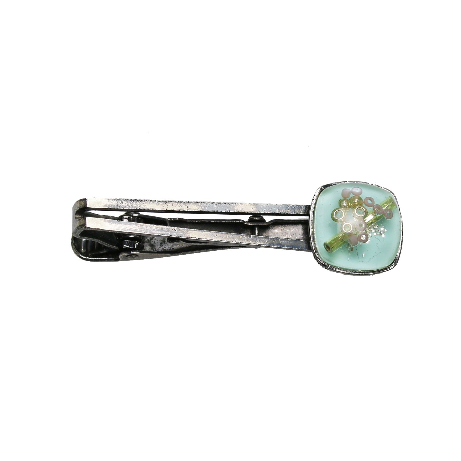 ネクタイピン 水色 ビーズ 贈り物 TAMARUSAN