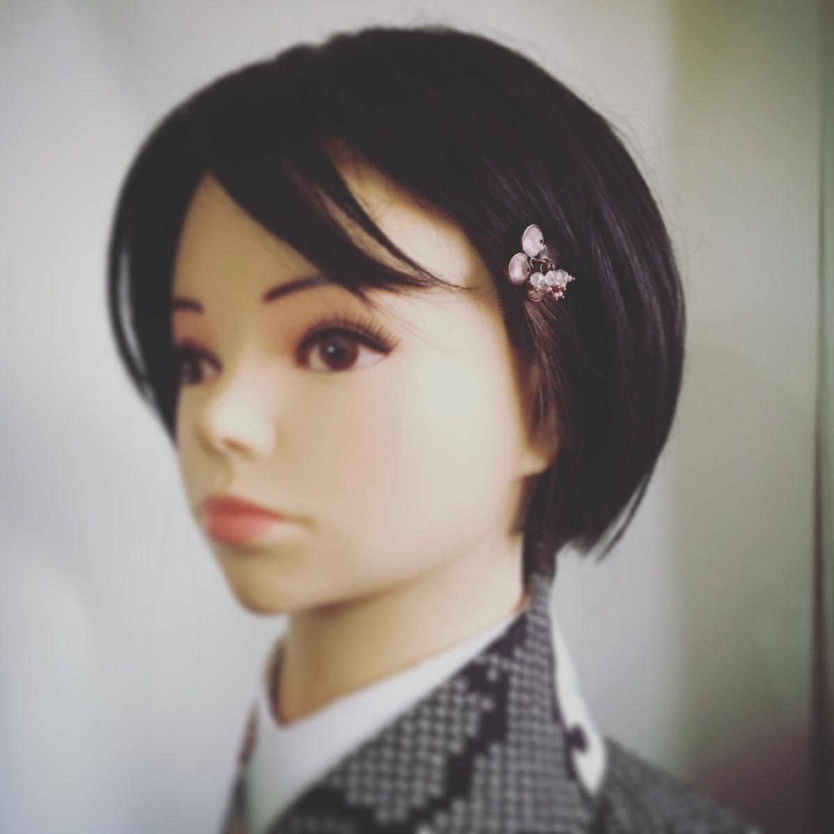 ヘアピン 花 鹿の子 ガーネット ピンク TAMARUSAN