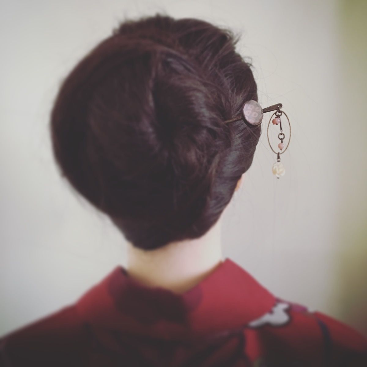 かんざし 鹿の子 ピンク 薔薇 TAMARUSAN