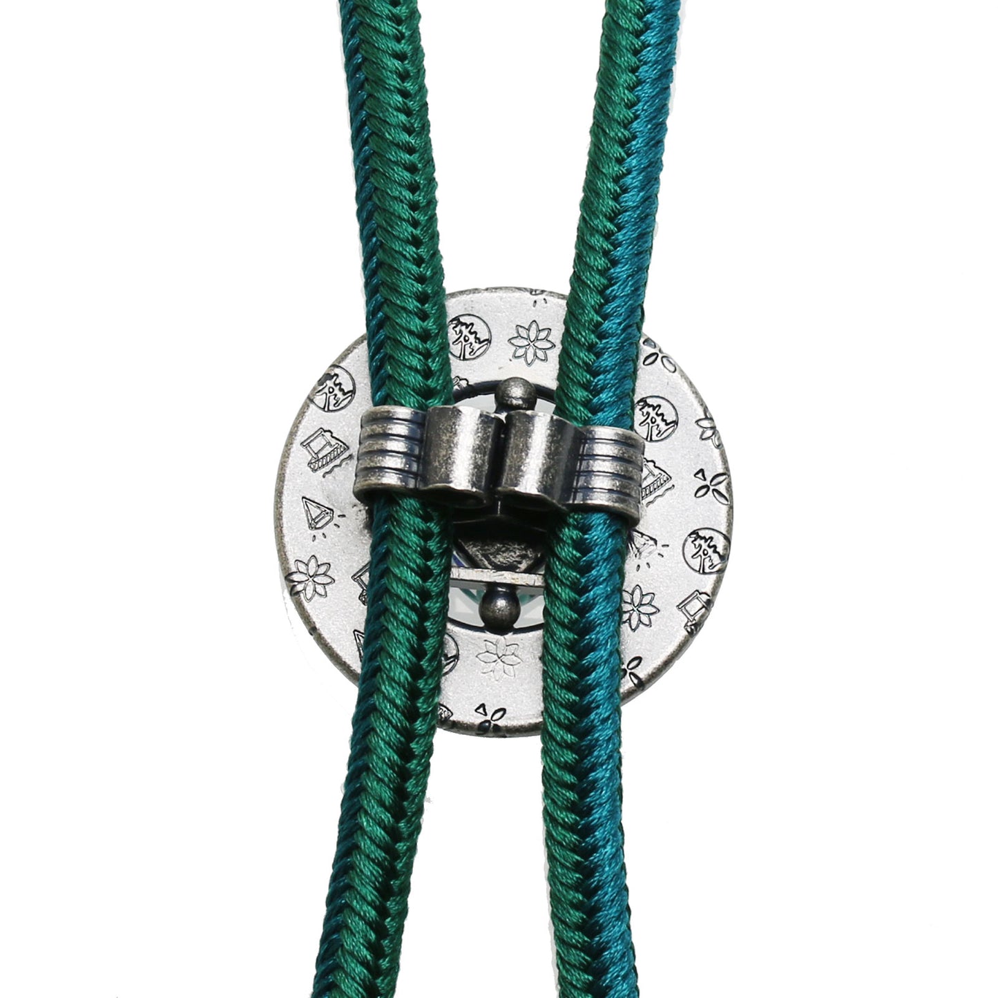 組紐ループタイ 正絹 鹿の子 水色 緑 TAMARUSAN