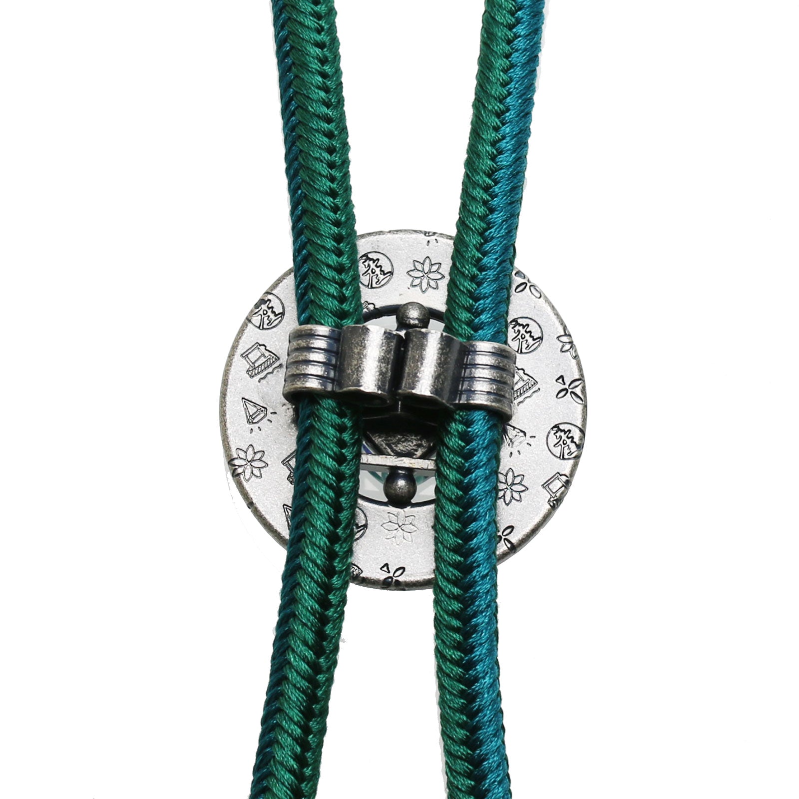 組紐ループタイ 正絹 鹿の子 水色 緑 TAMARUSAN